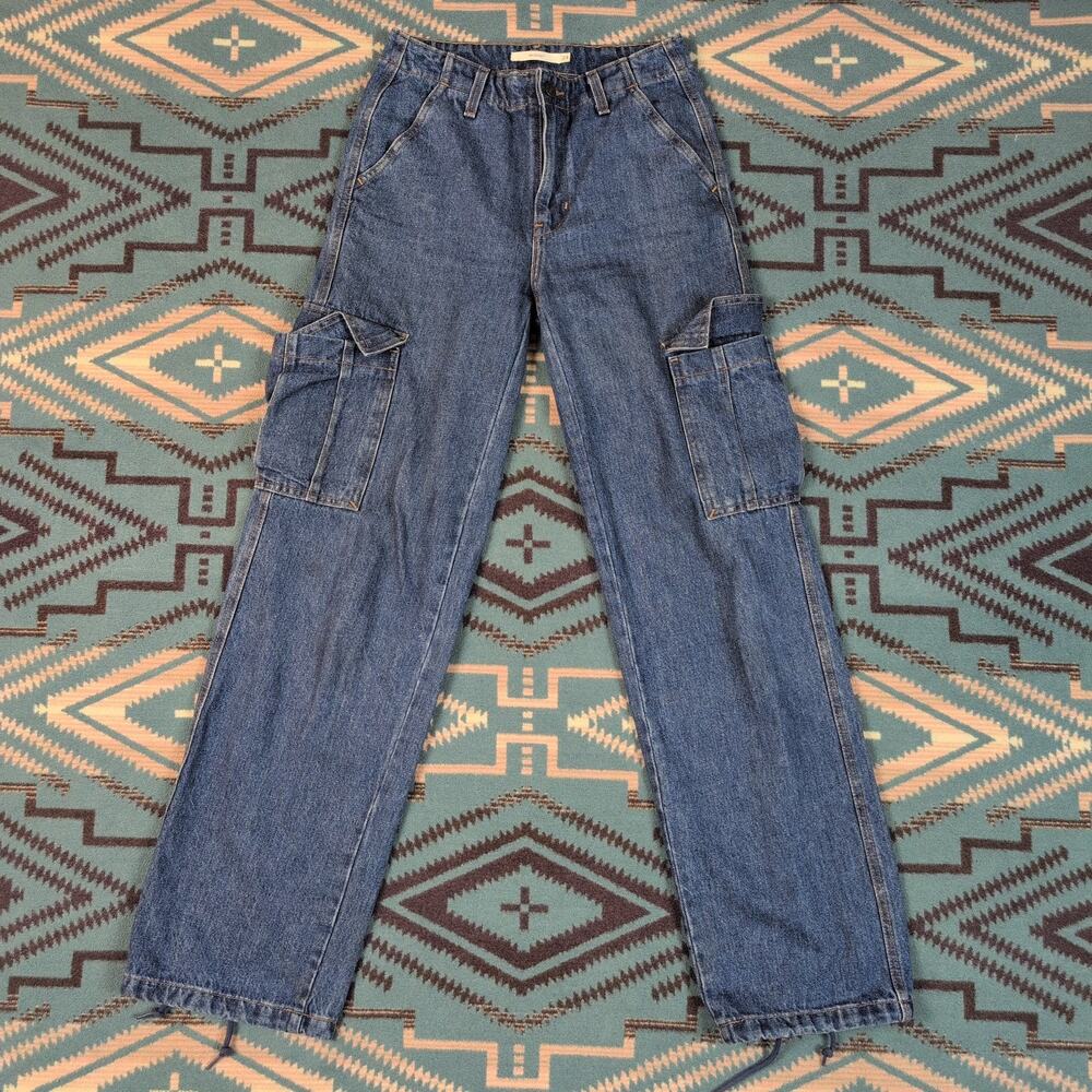 Levis 94 Baggy Cargo Jeans Womens 28x32 High Rise Wide Leg Boho Skater Trendy